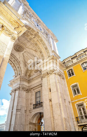 Rua Augusta Arch View in Lissabon, Portugal Stockfoto