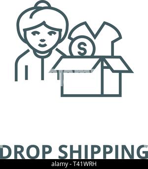 Drop Shipping concept line Symbol, Vektor. Drop Shipping Grobkonzept Zeichen, Symbol, Abbildung Stock Vektor