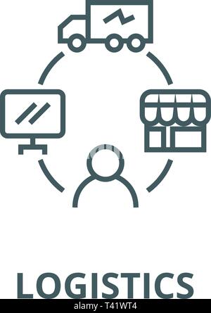Dropshipping, drop Ship, Logistik Symbol Leitung, Vektor. Dropshipping, drop Ship, Logistik Überblick Zeichen, Symbol, Abbildung Stock Vektor