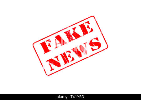 Gummistempel Konzept mit einem roten Stempel lesen gefälschte Nachrichten Stockfoto