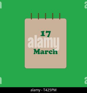 Kalender auf dem grünen Hintergrund Stock Vektor