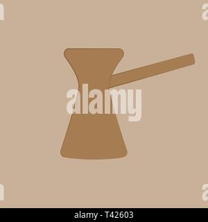 Türkische cezve Auf dem braunen Hintergrund Stock Vektor