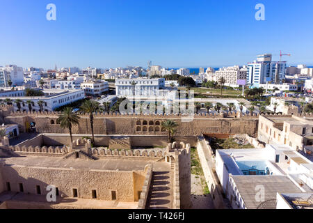 Stadtbild von Sousse aus der Ribat museum in Tunesien Stockfoto