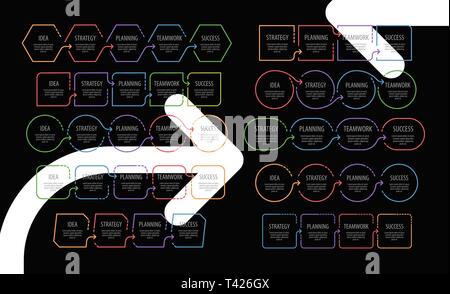 Geschäftskonzept. Präsentation Vorlage. Infografik, der Diagramme, Flussdiagramme Stock Vektor