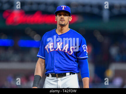 03.April 2019: Texas Rangers first baseman Ronald Guzman #11 während ein MLB Spiel zwischen den Houston Astros und der Texas Rangers bei Globe Life Park in Arlington, TX Texas besiegte Houston 4-0 Albert Pena/CSM. Stockfoto