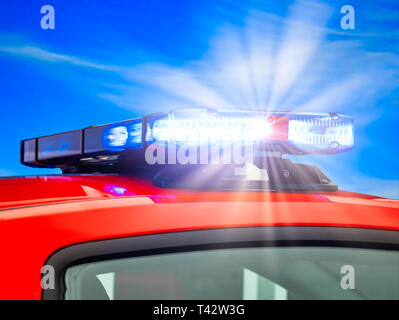 Notlicht auf Rettungswagen Stockfoto