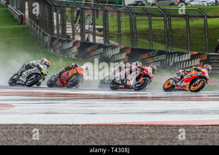 Valencia/Spanien - 11/18/2018 - Fahrer durch Drehen einer während der re-start der Valencia GP auf Ricardo Tormo Stockfoto