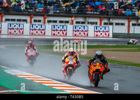 Valencia/Spanien - 11/18/2018 - #44 Pol Espargaro (SPA, KTM) und #26 Dani Pedrosa (SPA, Honda) während der Valencia GP auf Ricardo Tormo Stockfoto