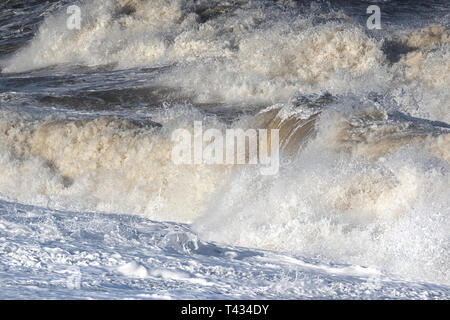 Winter Wellen, Nordsee. Stockfoto