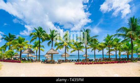 Tropische Landschaft mit wunderschönen Stränden von Mauritius Insel Stockfoto