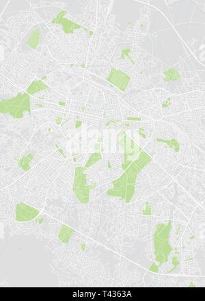 Sofia Stadt Plan, detaillierte Vektorkarte detaillierten Plan der Stadt, Flüsse und Straßen Stock Vektor