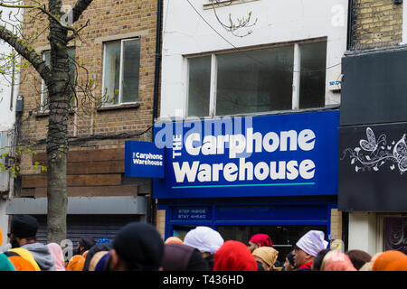 Gravesend Kent. UK. The Carphone Warehouse Shop anmelden. Stockfoto