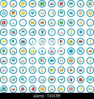 100 erfolgreiche Start Icons set, cartoon-Stil Stock Vektor