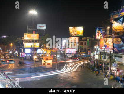 Horizontale Luftaufnahme von Shyambazar in Kalkutta aka Kalkutta, Indien. Stockfoto