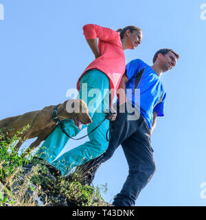 Abenteuer Wanderung am Jägersteig in Franken Stockfoto