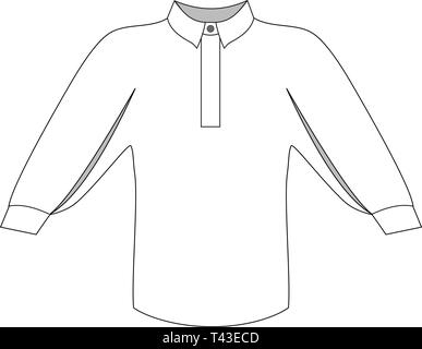 Vector Abbildung: Bluse mit Band - Kragen und Ärmel nach und nach über die gesamte Länge erweitert und montiert auf der Manschette. . Vorderansicht tec Stock Vektor