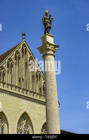 Konstanz am Bodensee, Baden-Württemberg, Deutschland, Europa: Mariensäule auf Münster Platz vor dem Münster "Unserer Lieben Frau". Stockfoto