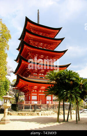 Miyajima Goju-keine-Pagode (5 stöckige Pagode) auf der Insel Miyajima, Japan Stockfoto