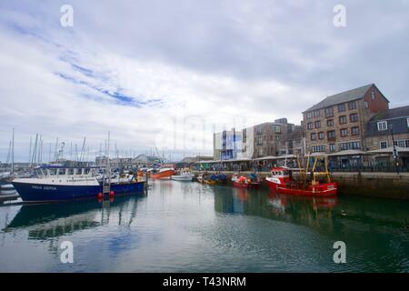 Sutton Harbour Marina, Barbican, Plymouth, Devon, England. Stockfoto