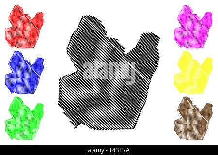 Baghdad Governorate (Republik Irak, Gouvernements des Irak) Karte Vektor-illustration, kritzeln Skizze Bagdad Provinz Karte Stock Vektor