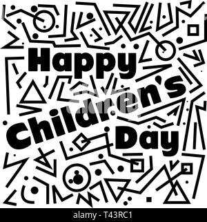 Der glückliche Kinder Tag Template Design für Web, Kreative, Plakat, Broschüre, Prospekt, Flyer, Magazin, Einladungskarte - Vektor Stock Vektor