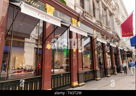 Cartier Shop in der Bond Street, London, UK Stockfoto