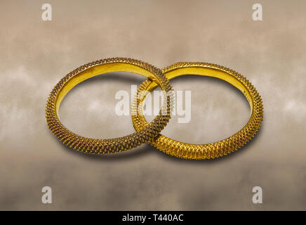 Bronzezeit Hattiergemeinschaft Gold Armband aus einem möglichen königliche Grab aus der Bronzezeit (2500 v. Chr. bis 2250 v. Chr.) - alacahoyuk - Museum für Anatolische Zivilisationen in Ankara Stockfoto