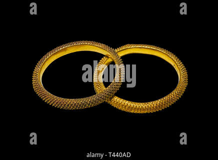 Bronzezeit Hattiergemeinschaft Gold Armband aus einem möglichen königliche Grab aus der Bronzezeit (2500 v. Chr. bis 2250 v. Chr.) - alacahoyuk - Museum für Anatolische Zivilisationen in Ankara Stockfoto