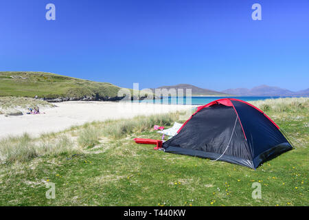 Traigh Horgabost Campingplatz, Isle of Harris, Äußere Hebriden, Na h-eileanan Siar, Schottland, Vereinigtes Königreich Stockfoto