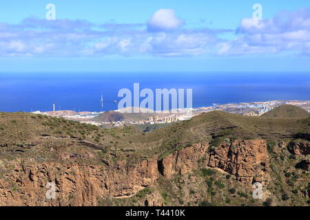 Caldera de Bandama - ein Ort, wo eine vulkanische Krater auf Gran Canaria in Spanien verwendet Stockfoto