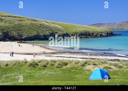 Traigh Horgabost Campingplatz und Strand, Isle of Harris, Äußere Hebriden, Na h-eileanan Siar, Schottland, Vereinigtes Königreich Stockfoto