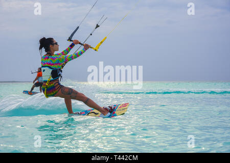 Kitesurf - Los Roques Venezuela Stockfoto