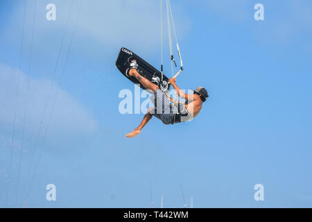 Kitesurf - Los Roques Venezuela Stockfoto