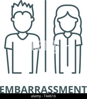 Verlegenheit Symbol Leitung, Vektor. Verlegenheit Umrisse Zeichen, Symbol, Abbildung Stock Vektor