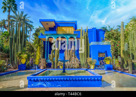 Le Jardin Majorelle, fantastischen tropischen Garten in Marrakesch, Marokko. Stockfoto