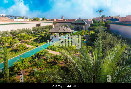 Blick auf Le Jardin Secret, alten Medina, Marrakesch, Marokko. Stockfoto