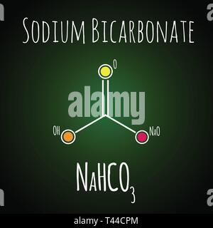 Natron oder Backpulver, chemische Struktur. Skelettmuskulatur Formel. Stock Vektor