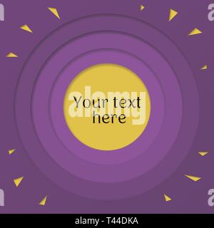 Lila vector Hintergrund mit Farbe Papier schneiden Kreise. 3D abstract Paper art Stil Stock Vektor