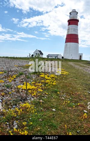 Orfordness Lighthouse auf Orford Ness, Suffolk, Großbritannien Stockfoto