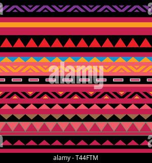 Nahtlose abstract ethnische Verzierung. Vector Illustration der traditionellen mexikanischen Muster Stock Vektor