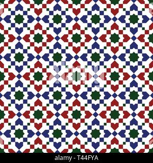Im marokkanischen Stil Mosaik Verzierung. Nahtlose Mosaik Fliese Muster Stock Vektor