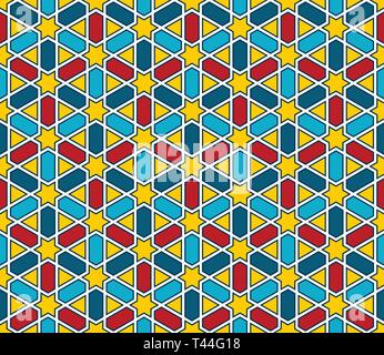 Im marokkanischen Stil Mosaik Verzierung. Nahtlose Mosaik Fliese Muster Stock Vektor