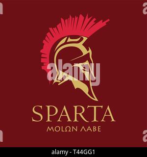 Helm der alten spartanischen Krieger. Sparta symbol Vektor Bild Stock Vektor