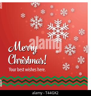 Frohe Weihnachten Vector Illustration. Schneeflocken abstrakt Hintergrund Stock Vektor