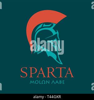 Helm der alten spartanischen Krieger. Sparta symbol Vektor Bild Stock Vektor