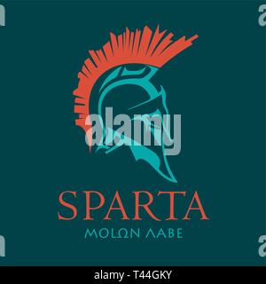 Helm der alten spartanischen Krieger. Sparta symbol Vektor Bild Stock Vektor