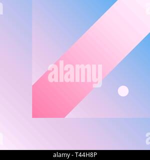Vektor geometrische Glatt blau rosa Farbverlauf Hintergrund Material Design Style. Einfache Minimalistische bunte Muster auf Raster und Begrenzungslinie Formen basiert. Stock Vektor