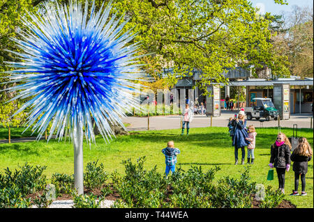 Saphire Stern - Chihuly: Reflexionen über die Natur von Kew Gardens - Dale Chihuly Exponate sein leuchtendes Glas Kunstwerke, die Stücke nie zuvor in Großbritannien gesehen. Die Chihuly Skulpturen verwandeln die Gärten und Gewächshäuser in eine zeitgenössische Galerie im freien Raum. Stockfoto