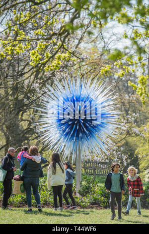 Saphire Stern - Chihuly: Reflexionen über die Natur von Kew Gardens - Dale Chihuly Exponate sein leuchtendes Glas Kunstwerke, die Stücke nie zuvor in Großbritannien gesehen. Die Chihuly Skulpturen verwandeln die Gärten und Gewächshäuser in eine zeitgenössische Galerie im freien Raum. Stockfoto