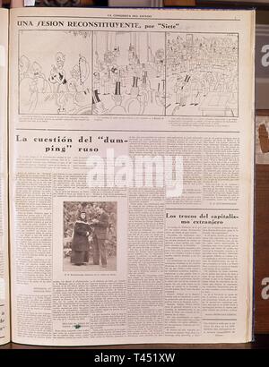 PERIODICO EL NORTE DE CASTILLA - 1936. Lage: Biblioteca Municipal. MADRID. Stockfoto